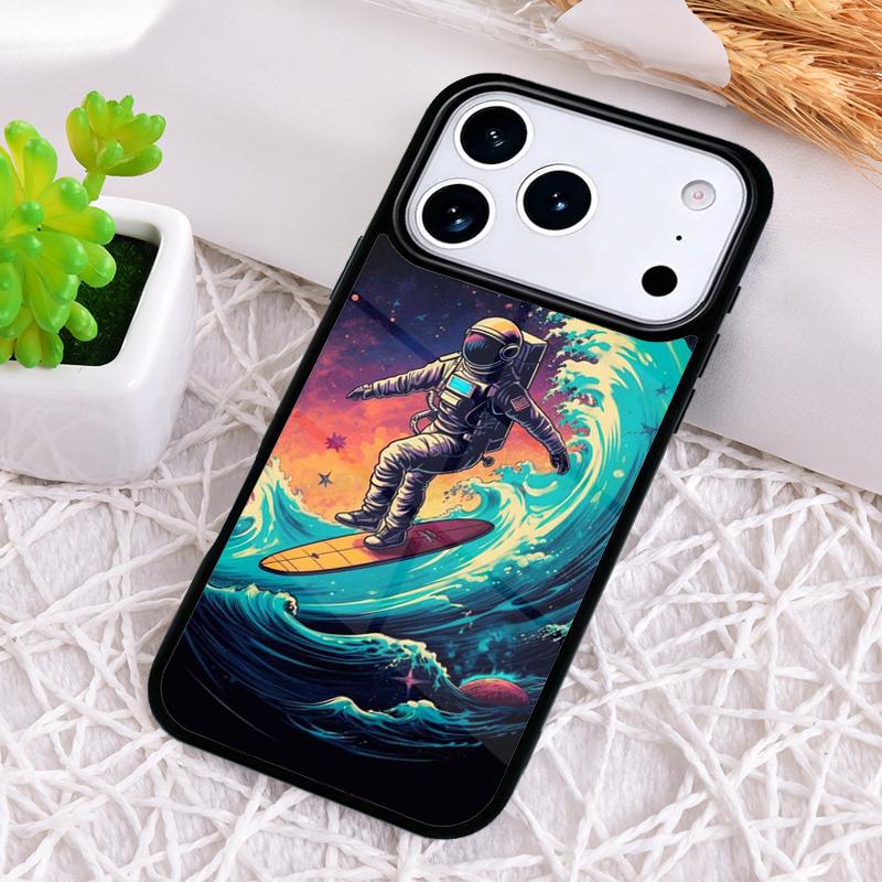 

Surfing Spaceman Shockproof Phone Case for iPhone 17 Air 16e 15 11 12 14 13 Pro Max Cover Coque iPhone 11 Pro