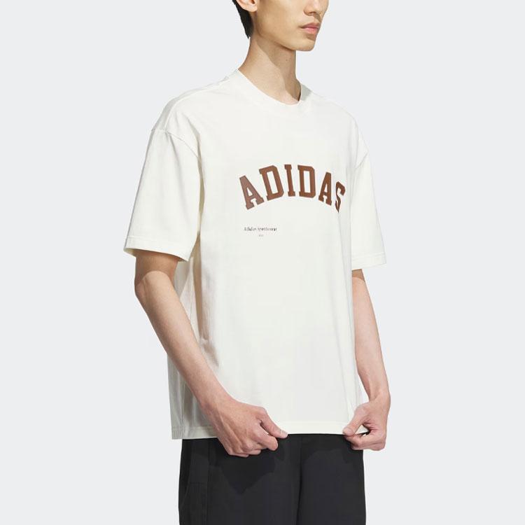 Adidas Sportswear Short Sleeve Tee With Letter Logo Print And American Retro Style Men Tops Han-Jade-White IS4960