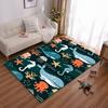 "Colorful Ocean Creatures Non-slip rug suitable for living room and bedroom sofas"