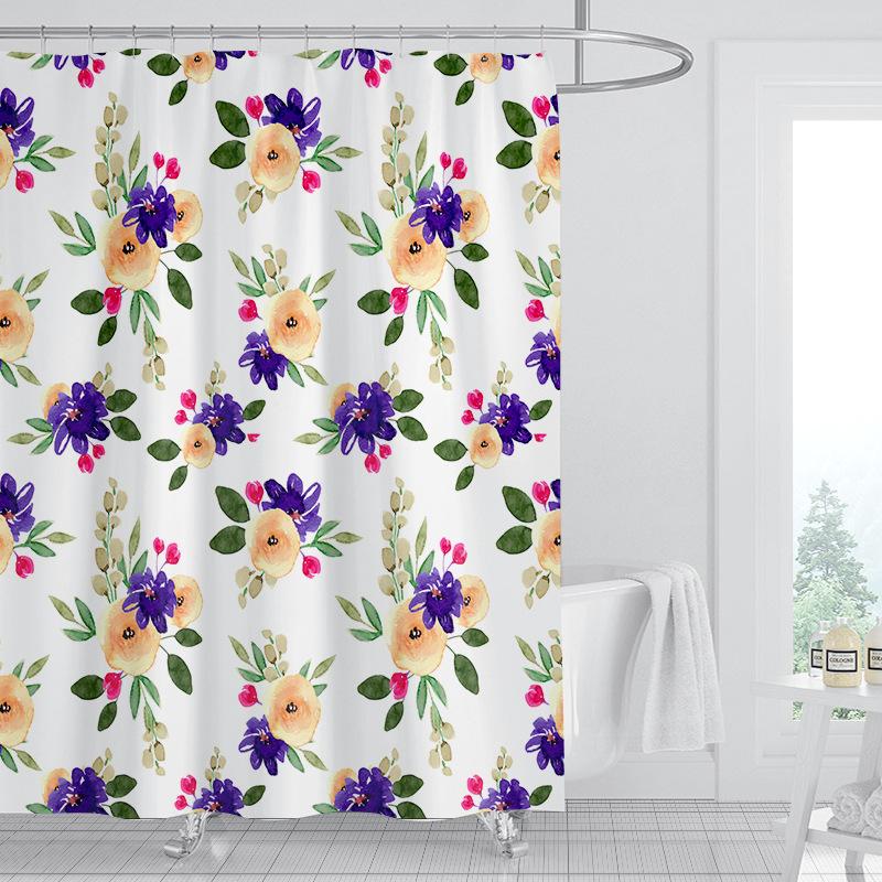 JINRUN Badezimmer verdickter wasserdichter Vorhang, schimmelfester Duschvorhang, Duschtrennwand-Vorhang, Duschvorhang, Badezimmer-Vorhang, kostenlose Perforation