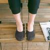 10 Pairs of Simple-fit Cotton Plain Slippers (charcoal) with Silicone Slippers