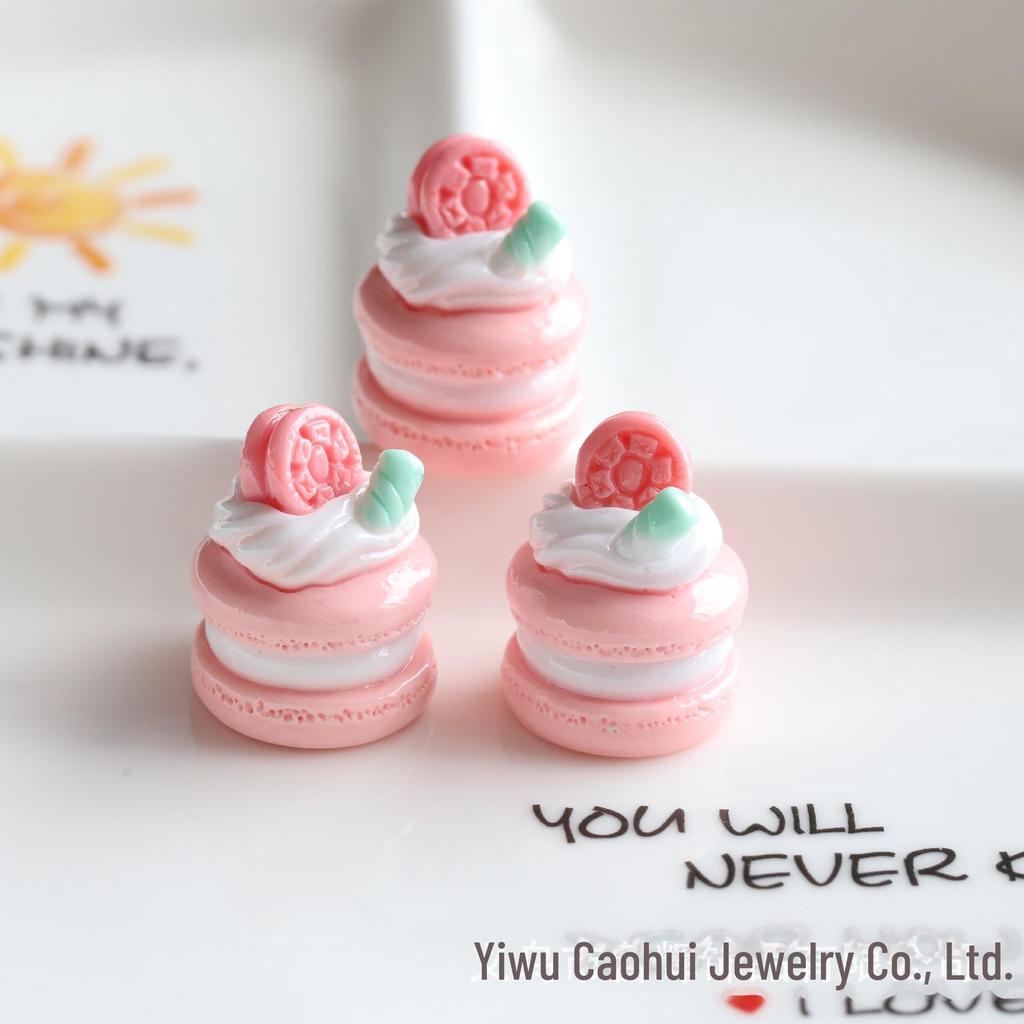 Tort Macaron Sandwich 3D DIY Cremă Bijuterii Pandantiv Telefon Ornament