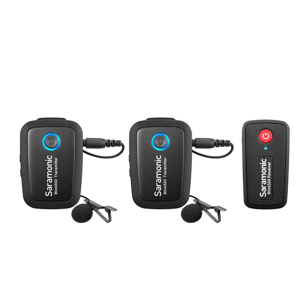 Saramonic Micro Wireless Lavalier 2 1 Blink 2.4GHz System, Transmitters, Receiver, Black, 500B2-B [ ]