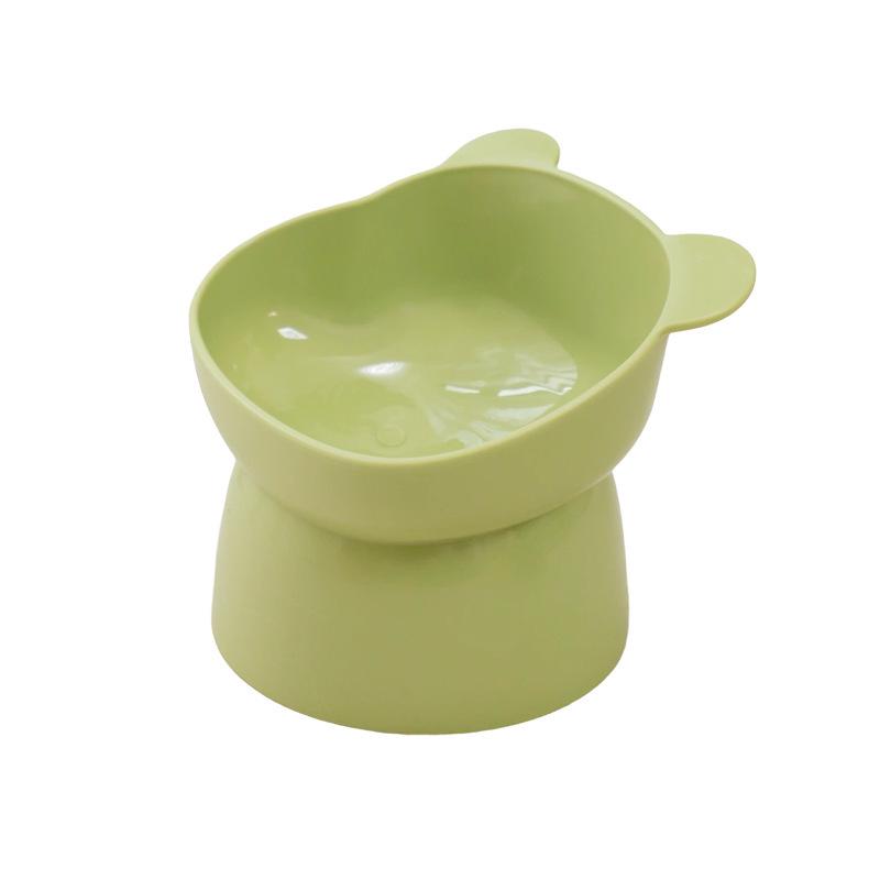 High-Foot Cat Bowl: Non-Slip, Anti-Tip, Slanted Design for Pet Neck Protection.
