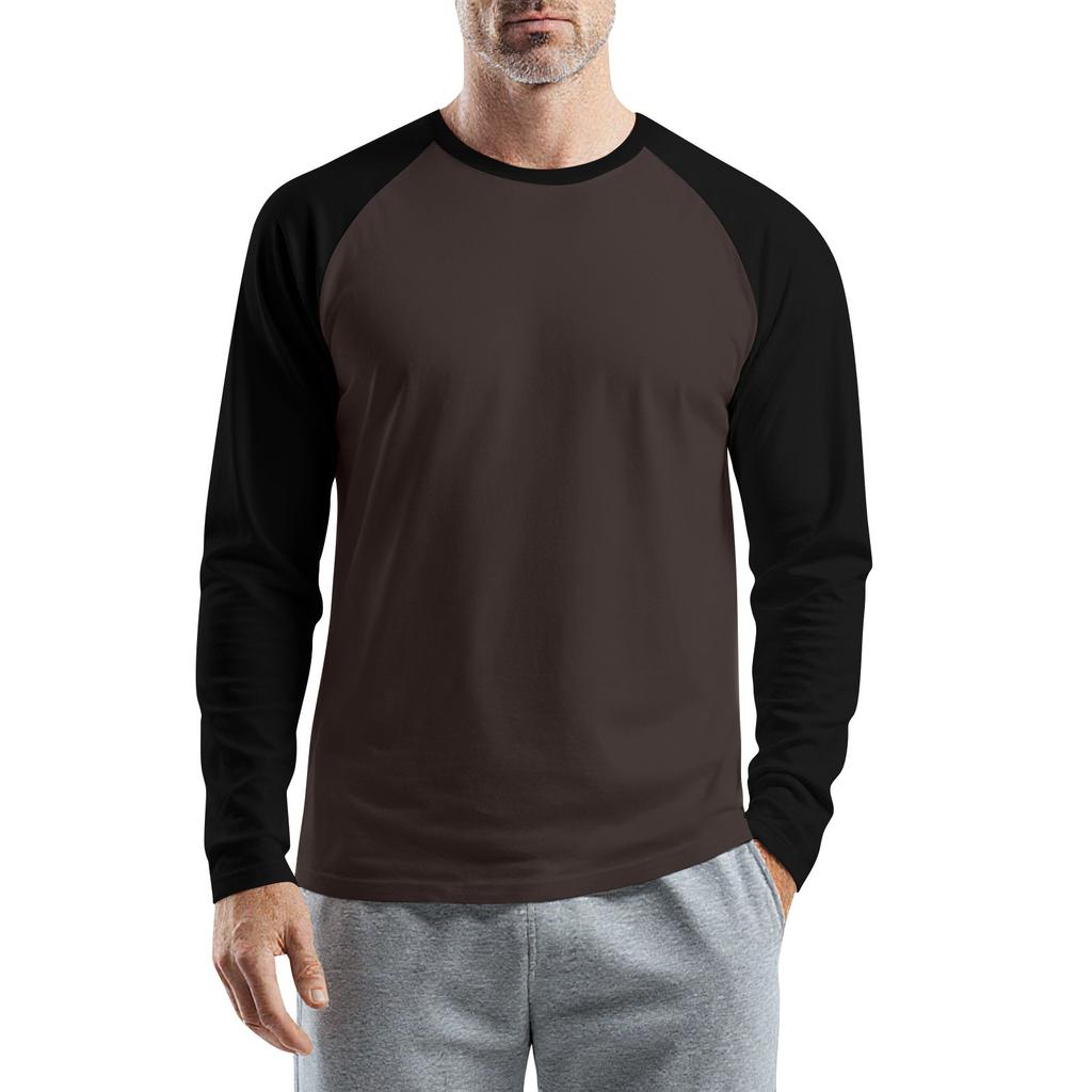 Herren Rundhals Langarm T-Shirt Top