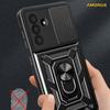AMORUS For Samsung Galaxy A36 5G Case Kickstand PC+TPU Phone Cover with Camera Lens Slider