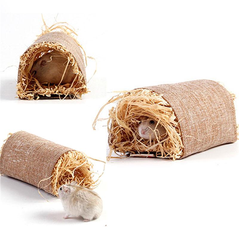 Pet Tunnel Nest Toy Guinea Pig Totoro Grass Nest Hamster Pad Golden Bear Guinea Pig Nest Pad Arched Tunnel Pets Accessories