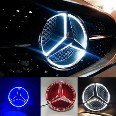 C200 E200 For Mercedes Benz White Blue Red Light Car Front Grilled Star Emblem LED Illuminated Logo for Mercedes Benz W205 C E R