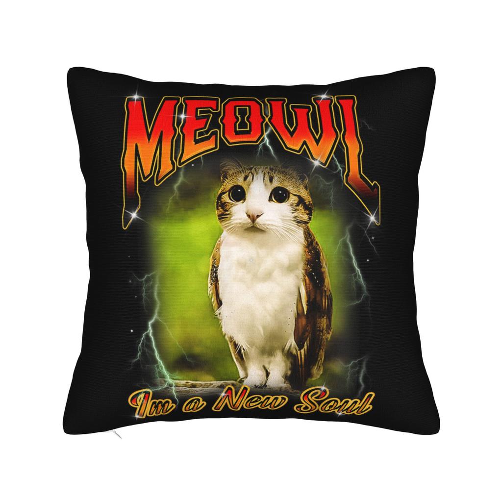 Funny Meowl I Can't Take it Anymore Cat Owl Pillowcase Double-sided Printing Cushion Cover Gift  Throw Pillow Case Cover