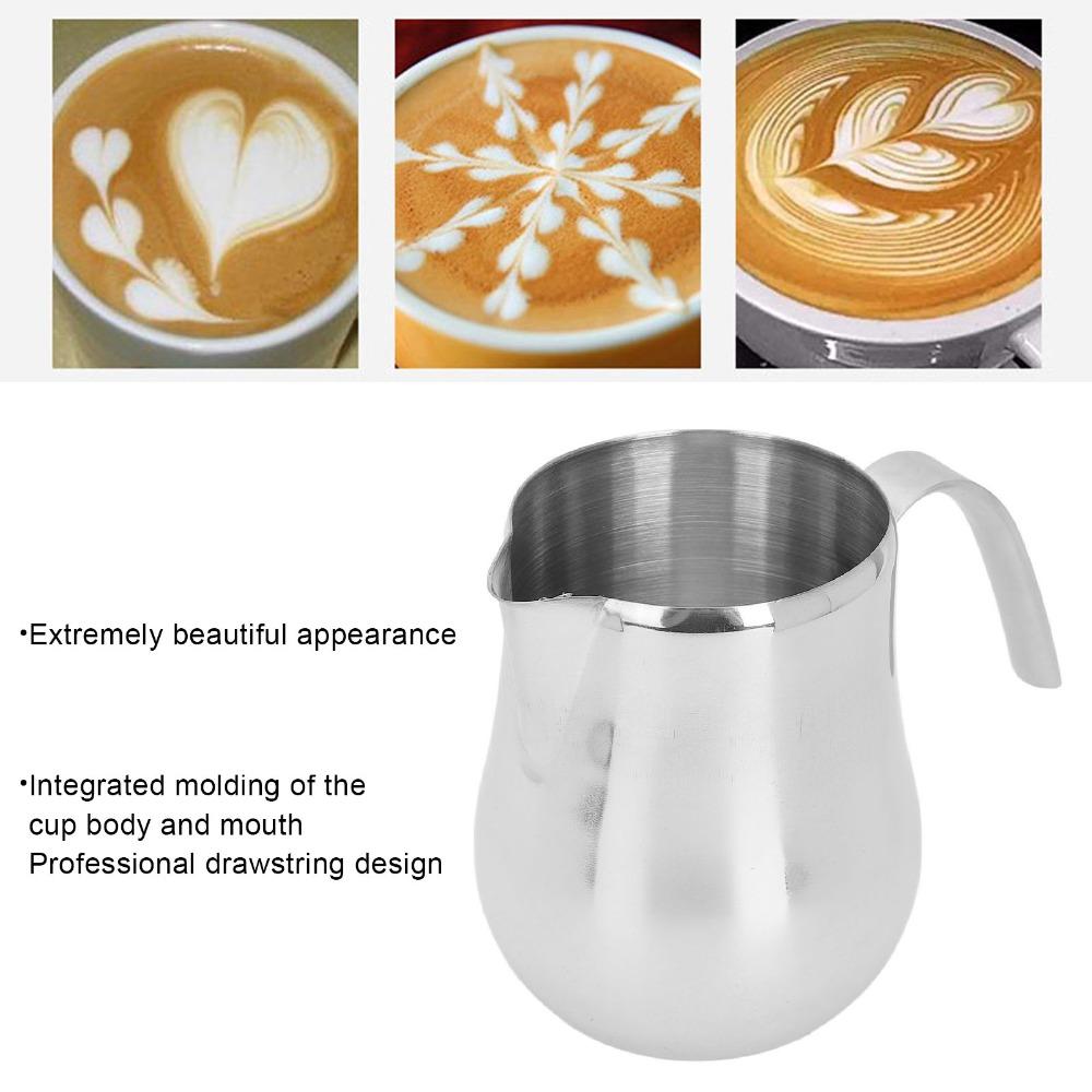 Stainless Steel Milk Frothing Pitcher With Handle Espresso Frothing Cup Coffee Brewing