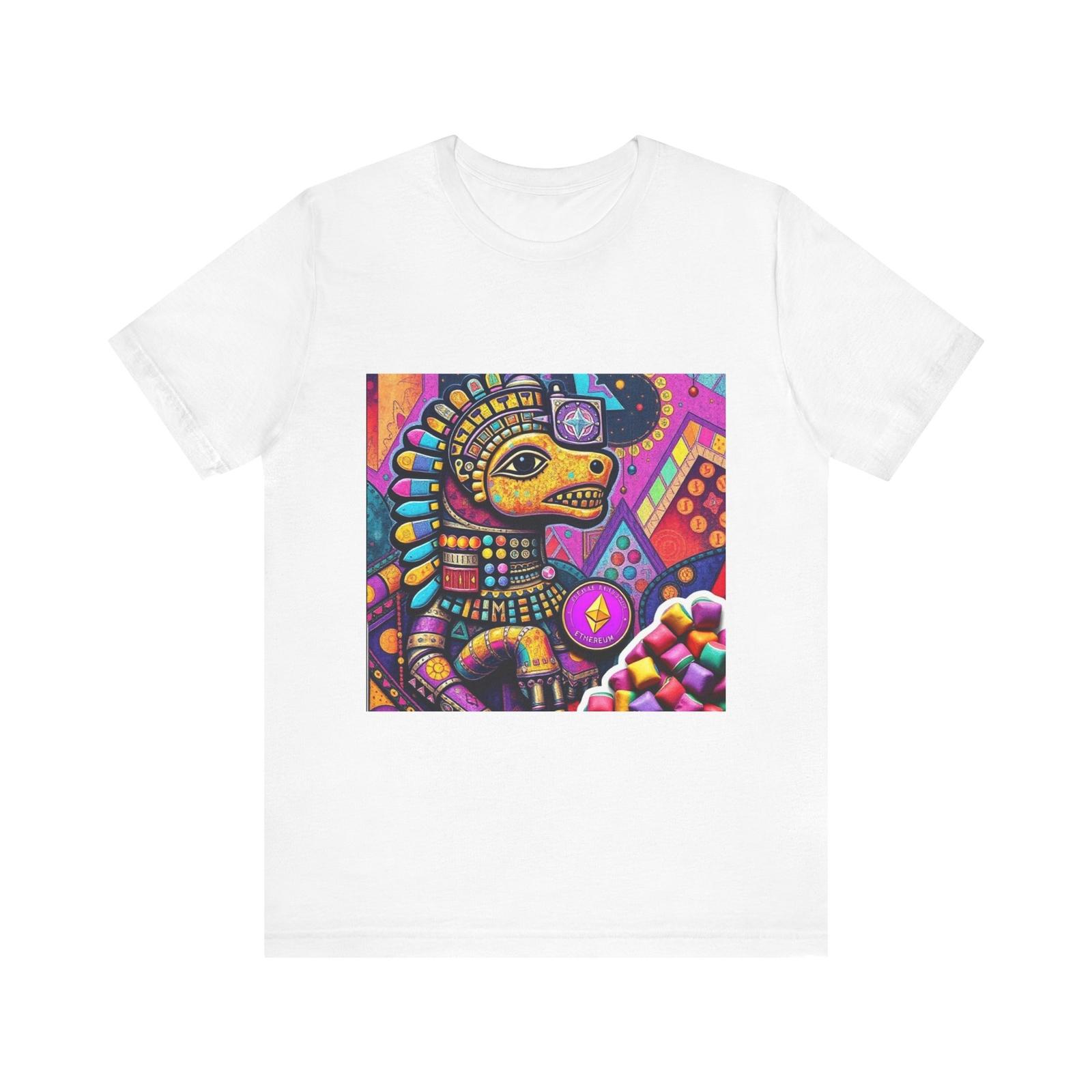 Vibrant Art-Printed Unisex Tee, Unique Graphic T-Shirt, Bohemian Style Shirt, S разноцветный