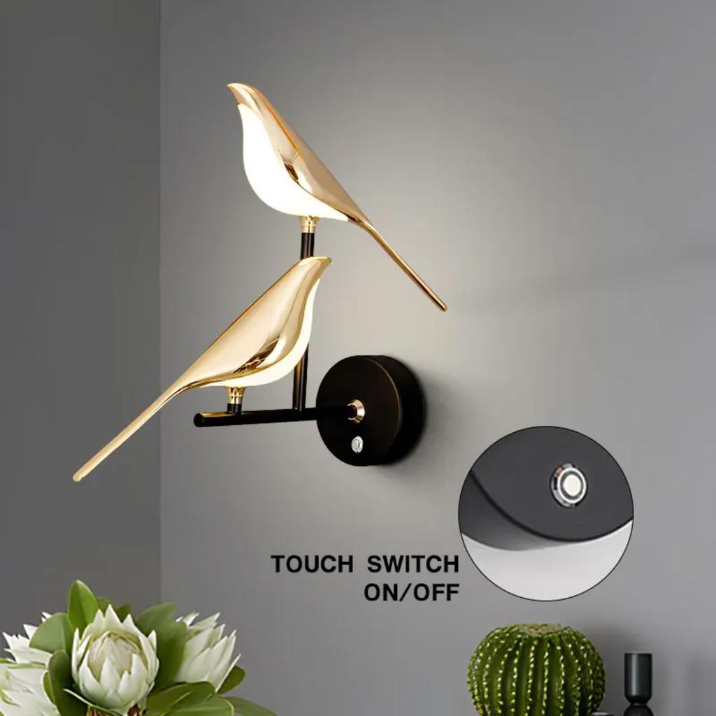 New Magpie Bird LED Wall Lamp Bedside Bedroom Rotation Indoor Wall Light Sconce AC85-265V
