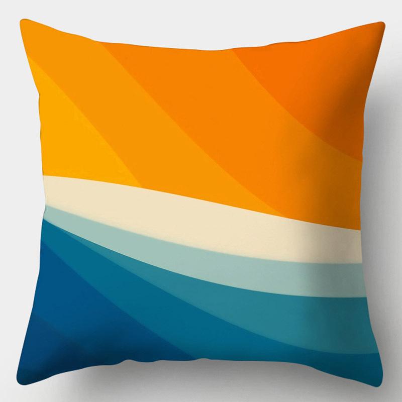 Rainbow Geometric Color Splicing Pillowcase 45x45cm Polyester Sofa Chair cushion cover Modern room home decor Pillowcase