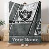 Name Custom Las Vegas Raiders Print Flannel Blanket High Quality Warm Comfortable Cover for All Seasons Perfect for Gifts Home Decor