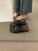 With skirt fairy wind cross with open-toed fashion sandals female summer versatile not tired feet 3cm thick-soled Roman shoes