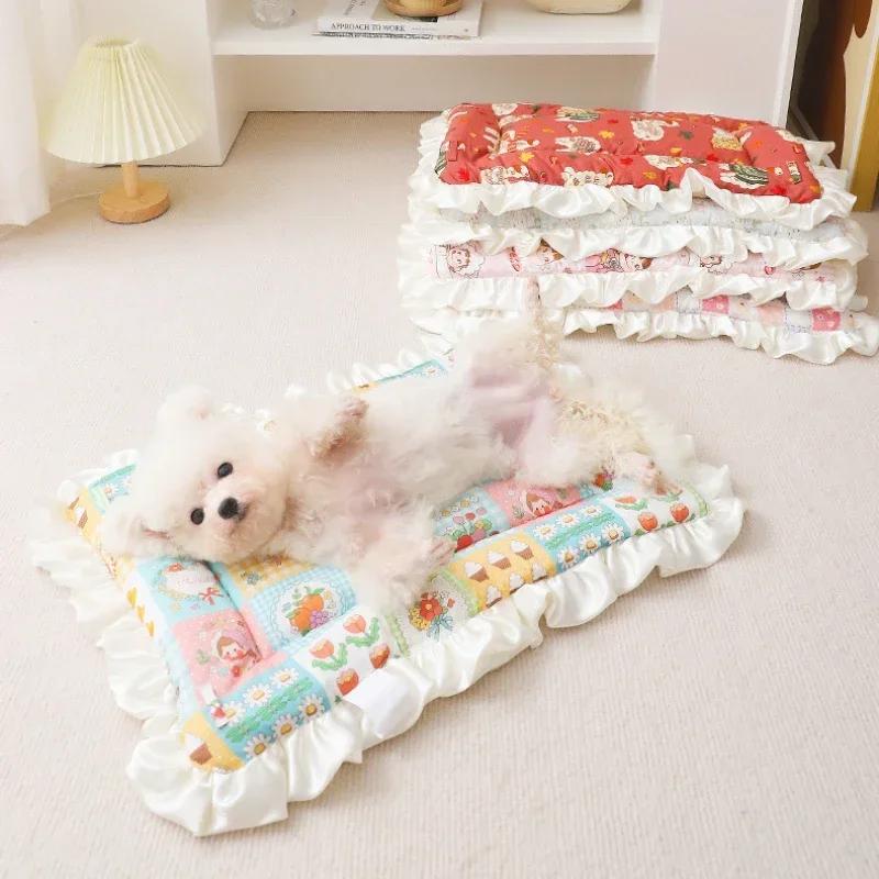 1PC Double sided Pet Sleeping Mat Dog Bed Cat Bed Soft Hair Thickened Blanket Pad Fleece Home Washable Warm Blanket Pet Supplies