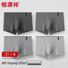 Hengyuanxiang Men's Cotton Antibacterial Striped Boxer Briefs 4-Pack