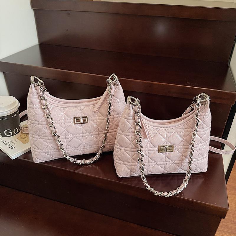 Rhombus chain bag women's summer 2025 new casual foreign niche design versatile single shoulder crossbody armpit bag