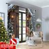 2pcs 2D Flat Printing Merry Christmas Party Curtains Winter Deer Gift Snow Polyester Fabric Without Electricity Festive Wall