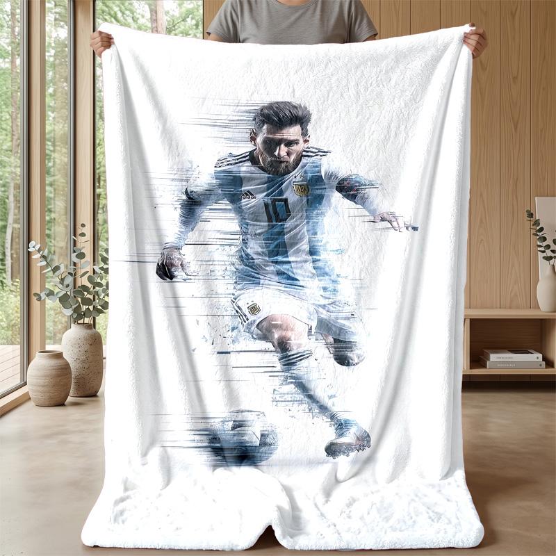 Lionel Messi Theme blanket Soft Flannel Blanket Plush Throw Blanket Cozy Sofa Bed Blanket for Home Decor