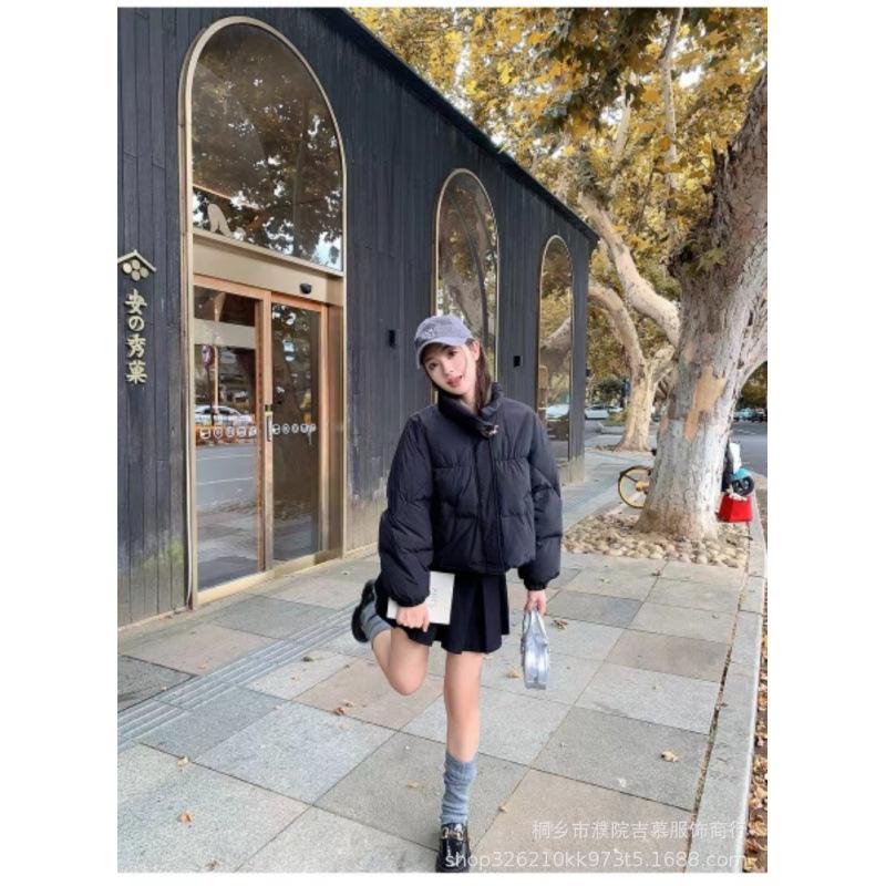 Korean white duck down short down jacket women's new lazy wind fluffy down jacket women's Pinghu