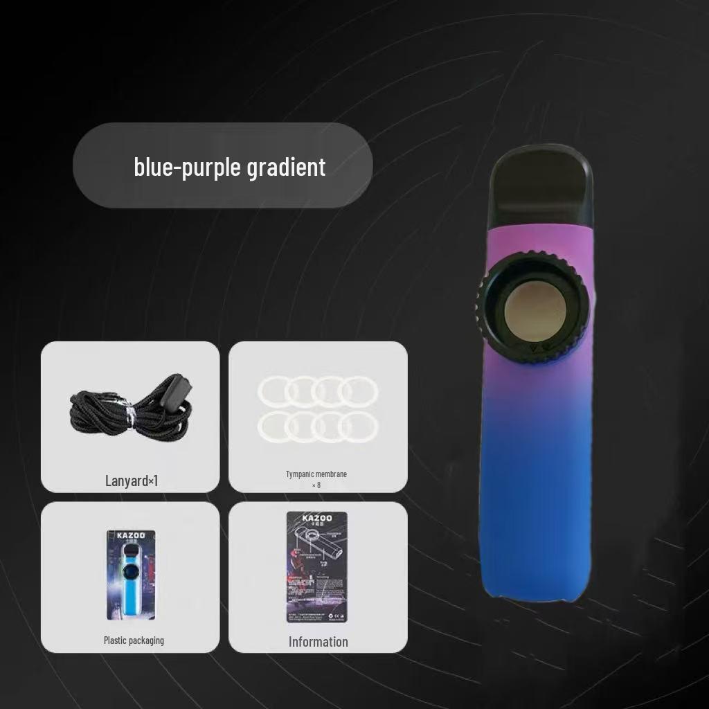 Gradient Color Double Hole Kazoo with Double Membrane - High Low Tone Kazoo Instrument
