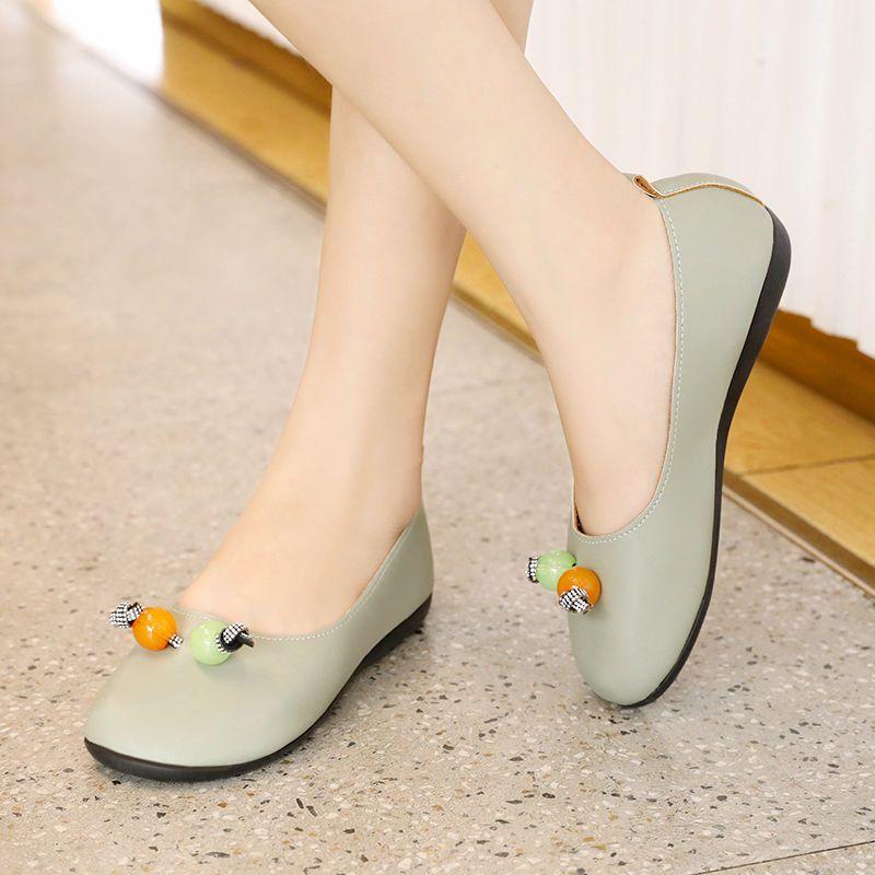 Summer Casual Young Round Toe Ladies Footwear Chic and Elegant Y2k Korean Style Low Price 2025 Trend Slip-on Women's Flat Shoes