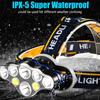 Zk20 2*led+4*XPE+2*COB Headlamp 8000LM 8 Lighting Modes Headlight by 18650 Battery LED Flashlight Hunting USB Rechargeable