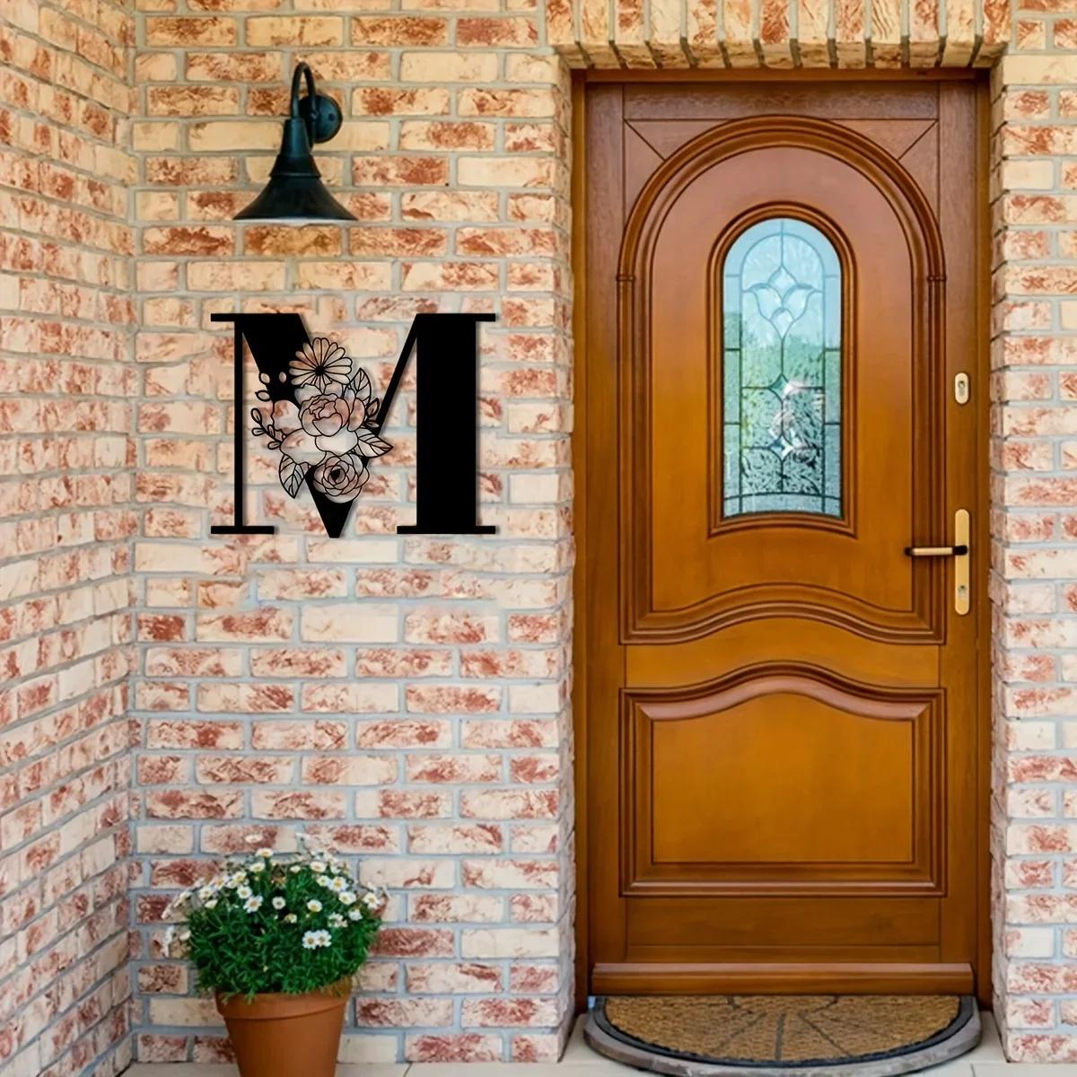 Потрясающая металлическая табличка с цветочными буквами-монограммами! Металлическое — фото 15