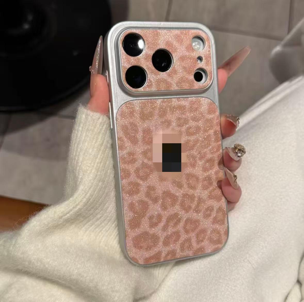 

Glitter Leopard Print Luxury Phone Case for iPhone 17 Pro Max & 16/15. iPhone 14 Pro Max