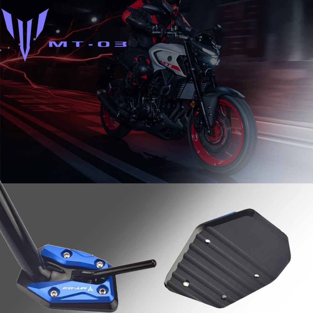 VORILES Für MT03 MT-03 2021 2022 Motorrad CNC Halterung Seitenhalterung Erweiterungsblock Klappbar MT-03 YZFR32021 2022 Zubehör (Blau, MT-03)