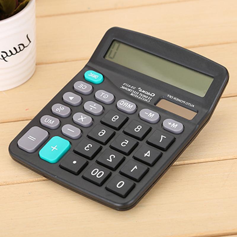 12-Digit Large Lcd Display Calculator Standard Function Calculator With Solar & Battery Dual Power For Home Basic Desktop Office