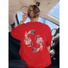 Japanese Harajuku Soaring Koi Print T-Shirt Womens Sport Breathable Short Sleeve Casual O-Neck Streetwear Summer Top