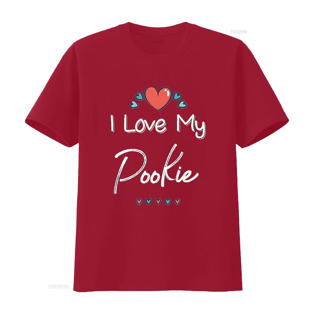 Mens I Love My Pookie Cute Mothers Day T Shirt Black 2X Large vintage Washed Casual streetwear Slightly Soft Comfortable homme
