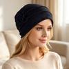 Damen-Turban mit Blumenmuster - Leichte Strickbasis für den täglichen Gebrauch