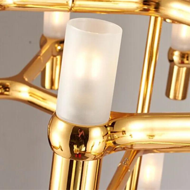 Nordic Luxury Modern LED Chandelier Designer Kitchen Pipe Chrome Lamp Hotel Living Room Room Room Decoration Lighting Fixtures