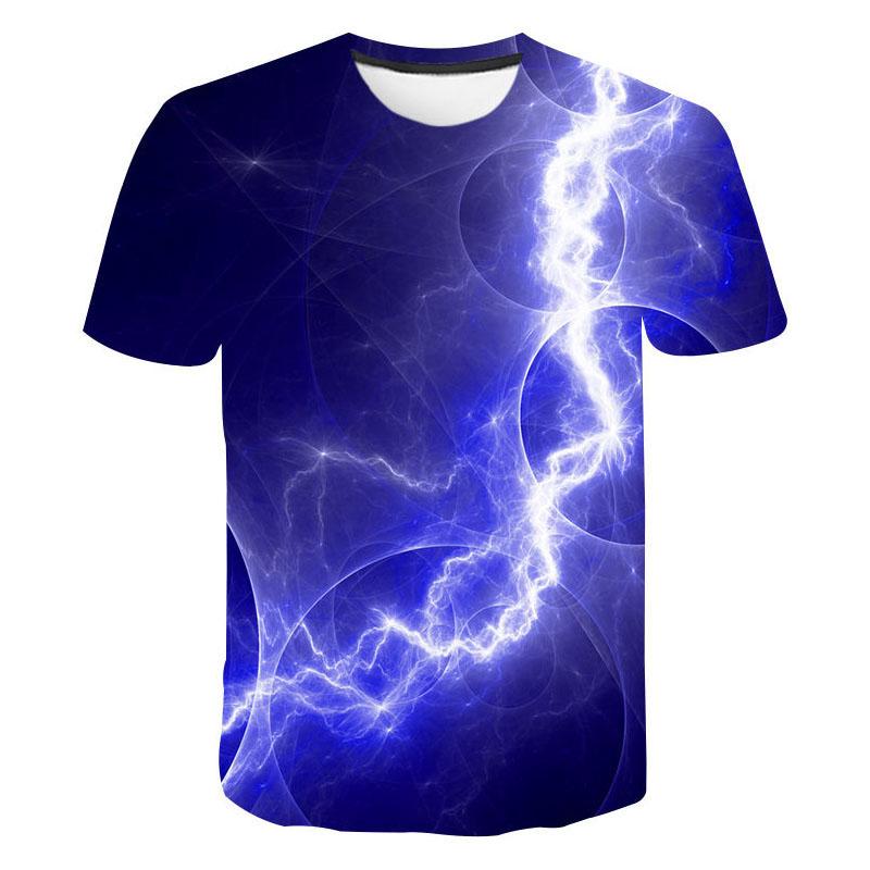 Summer Fashion Cool Lightning Graphic T Shirts Men Trend Casual Streetwear 3D Printed Leisure Sports Oversized t shirt Tops
