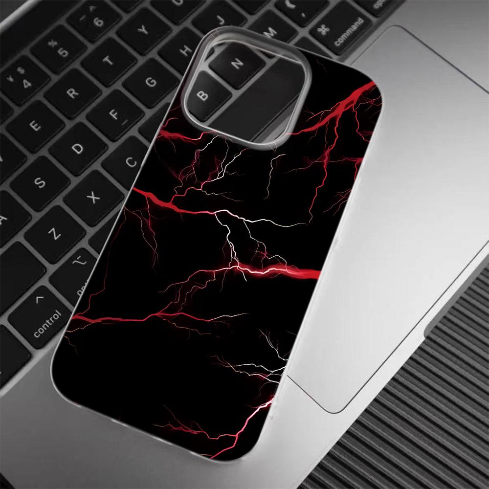 Classic Red Lightning Phone Case For IPhone 11 12 13 Pro 14 15 Plus 16 17 Pro Max 17Air Case Soft Shockproof Clear Cover Case