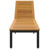 vidaXL Sonnenliege Schwarz 200 x 55 x 35 cm Massivholz Akazie