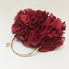 Flower Satin Evening Clutch Bag Designer Women's Red/White Bridal Fashion Floral Wedding Party Purses Small Shoulder Handbag