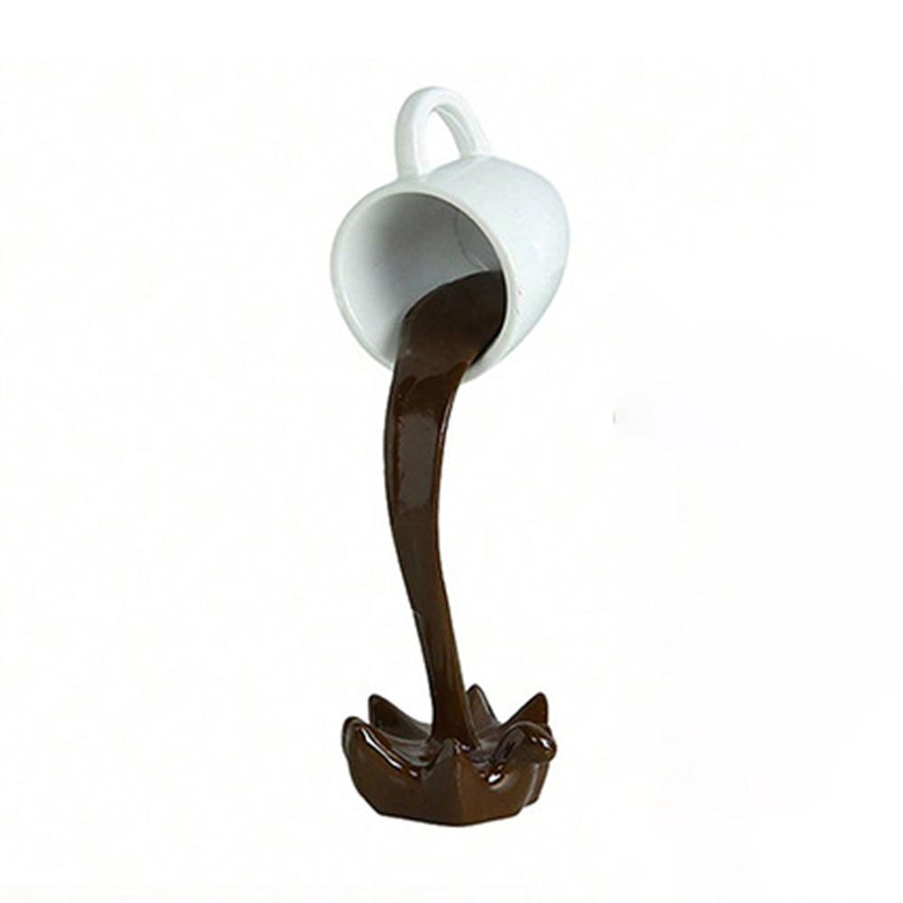 3D Floating Spilling Coffee Cup Resin Craft Suspended Cup Sculpture Coffee Cup Ornaments  Kitchen