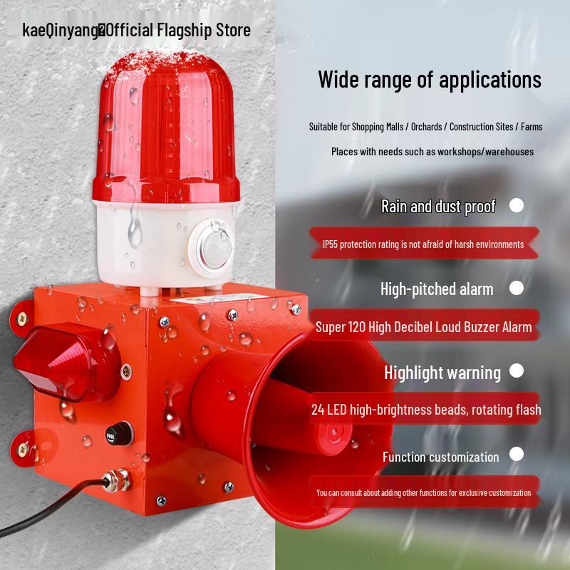 Infrared Human Motion Detector with Loud Voice and Light Alarm for Orchard Security