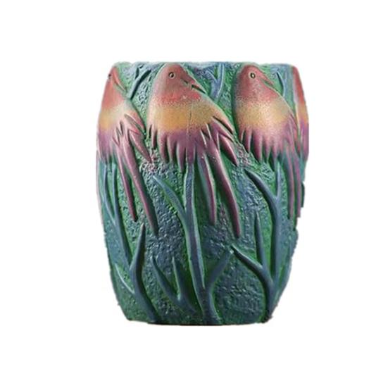 Handmade Animal Flower Pot Hand-painted Swan Butterfly Bird Planter Pot Home Balcony Garden Decoration Cactus Succulents Plants Container