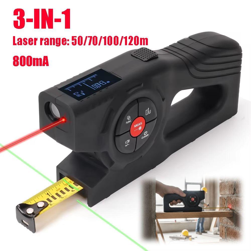 Retractable Digital Tape Measure Rechargeable Laser Rangefinder Laser Tape Measure  Construction
