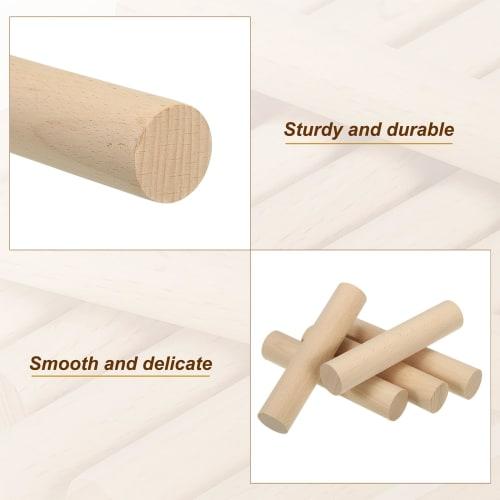 PATIKIL 30mm x 15cm Dowel Rods, Wooden Sticks, 10 Pieces, Unfinished Wooden Dowel Rods, Round Dowels, Hardwood Sticks for DIY Crafts and Home Decor