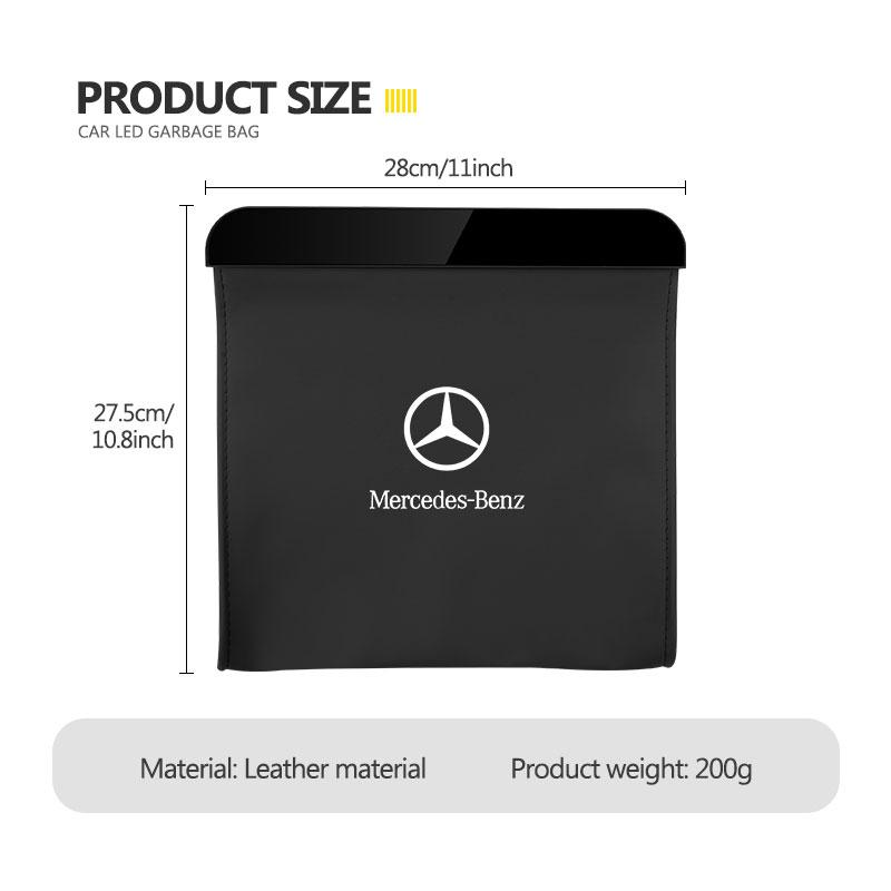 XDFMN1 Hot 2026 New For Benz For Mercedes Benz Ar Trash Can Portable Hanging Garbage Basket Rear Storage Bin AMG A C E S G Class W201 W