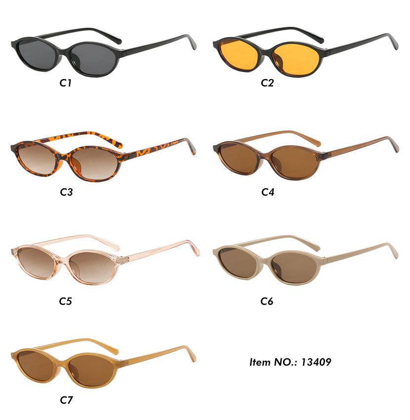 Superhot Eyewear 13409 Fashion 2024 Women Vintage Oval Cat Eye Narrow Travel Shades Sunglasses