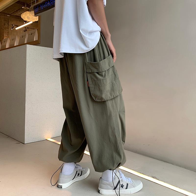 FiveFive Drawstring Pants Men's Baggy Jogging Pants Japanese Men Wide Leg Pants Male Casual Loose Trousers
