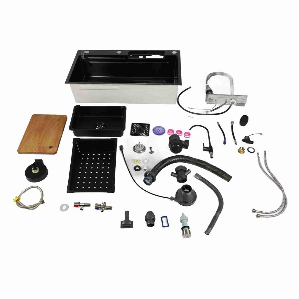 Smart Kitchen Sink Professional Stainless Steel Thickened Brushed Surface Large Capacity Washbasin