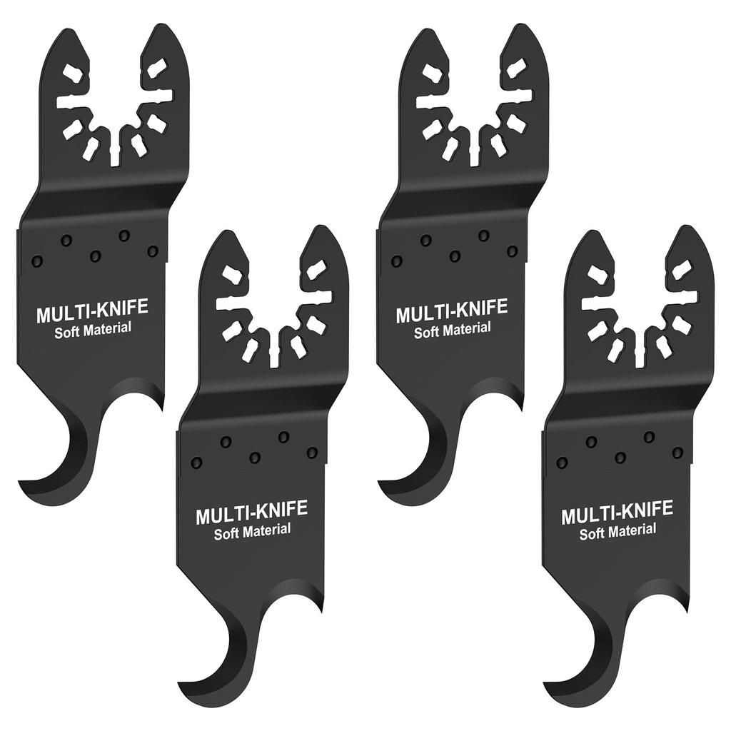 3/4Pc Oscillating Multi tool Hook Knife Blade Multitool Saw Blades Universal Oscillating Saw Hook Blade for Soft Material Carpet